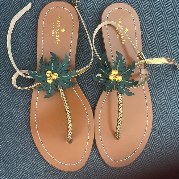 Kate Spade Solana Palm Tree Sandals - Picture 1 of 2